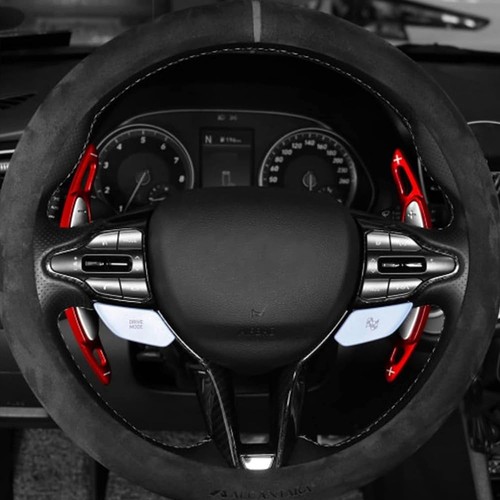 Cubiertas de paleta de cambio de volante de aluminio rojo aptas para Hyundai i30 n 2020-... - Imagen 4 de 7