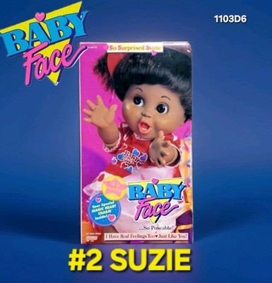 #2 SO SURPRISED SUZIE   BABY FACE DOLL Galoob BLACK African American AA LGTI