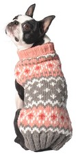 Chilly Dog Rose Fair Isle Dog Sweater - Hand Knit, Warmest, Small