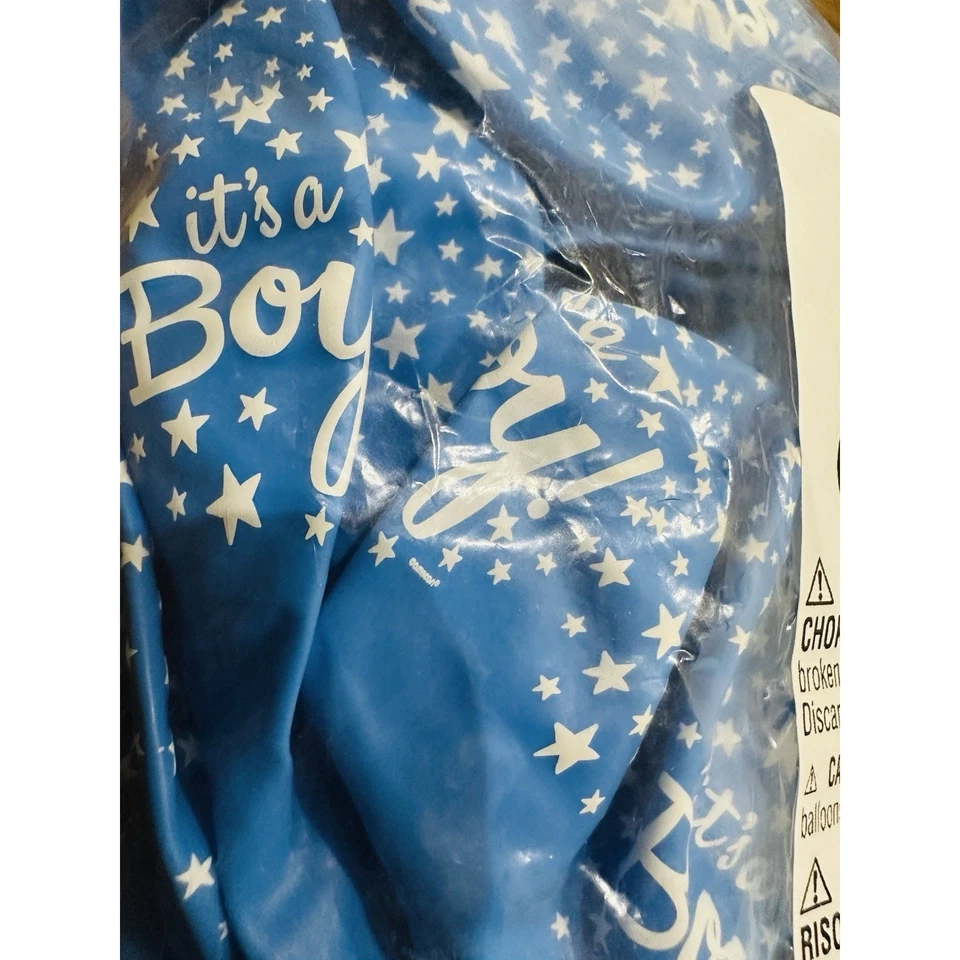 100 peças balões de látex azul “It's a Boy Balloons” 12” para chá de bebê NOVO - Imagem 4 de 4