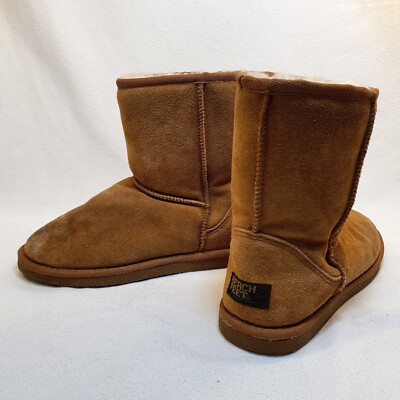 Beach Feet Australian Boots Womens Suede Leather Upper Sheepskin Lining  CLEAN!