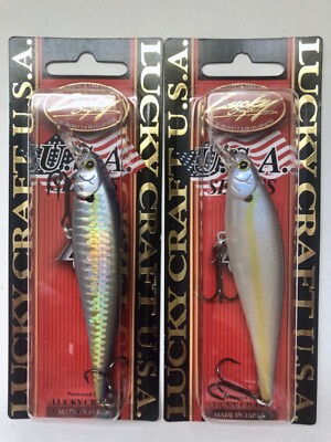 (Lot of 2) lucky craft pointer 95 bass jerkbait Chart  Shad / Zebra MS Chart Sha