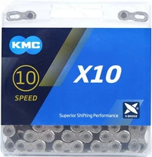 KMC X10 10-Speed 116L Black & Silver Bike Chain Road MTB X10.93 fit Shimano SRAM
