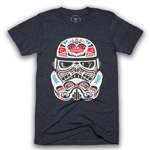 STAR WARS - Stormtrooper x Northwest Coast Native Art - TriBlend T-shirt - New - Picture 6 of 20
