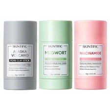 3X SKINTIFIC Acne Treatment Clay Mask Stick Blackheads Clogged Pores Brighten