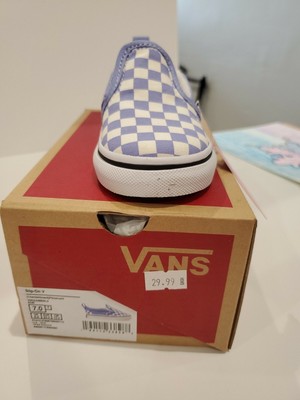 violet checkered vans