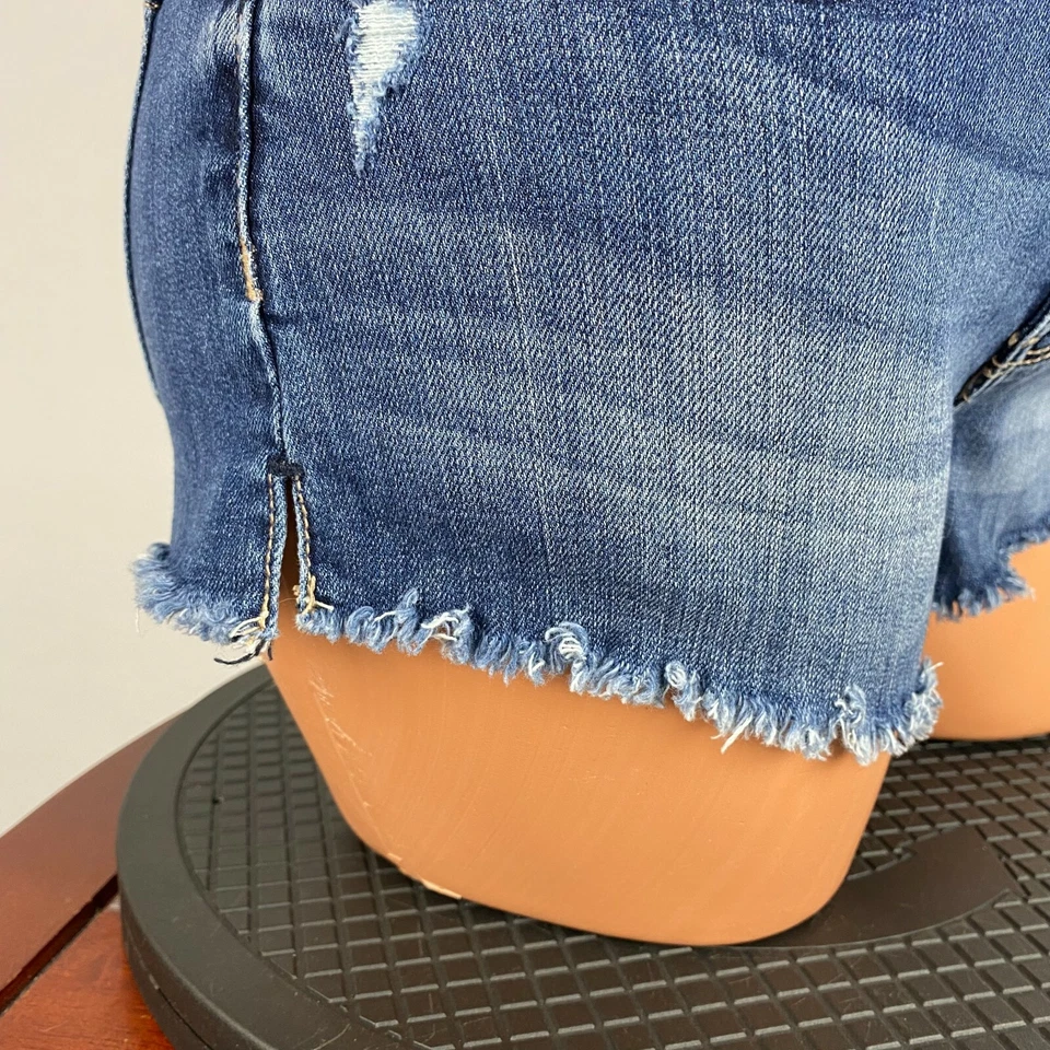 American Rag Cie Cutoff Jean Shorts Juniors 1 Distressed Side Slits Beach NM - Image 3 of 4