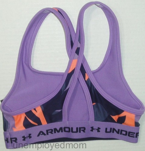 Under Armour Sports Bra Athletic Youth Girls Active Wear UA Crossback - Picture 3 of 7