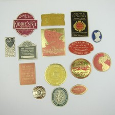 Vintage Advertising Embossed Labels Foil Seal...