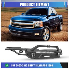 Heavy Duty Front Bumper For 2007-2013 Chevy Silverado 1500 Wpod Lightsd-rings