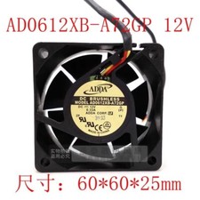 ADDA AD0612XB-C72GL 6020 DC12V 0.31A 6CM 3-Wire Dual Ball Cooling Fan
