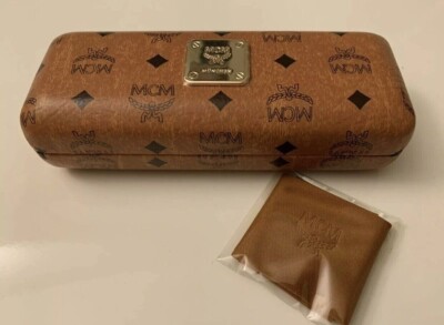 NEW MCM COGNAC BROWN SMALL CASE CLOTH AUTHENTIC OPTICAL EYEGLASSES SUNGLASSES