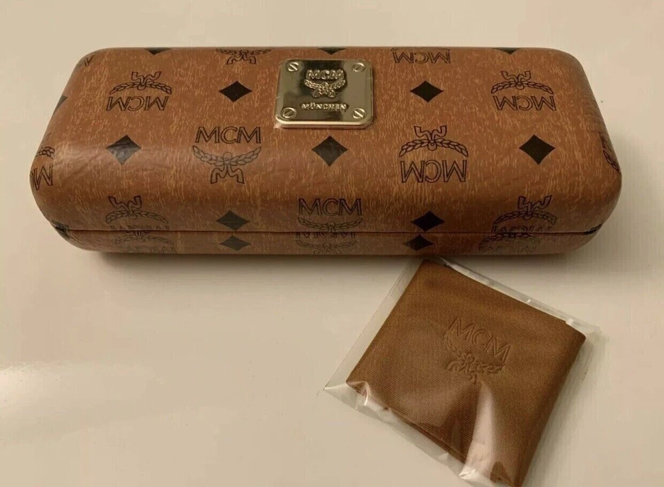 NEW MCM COGNAC BROWN SMALL CASE CLOTH AUTHENTIC OPTICAL EYEGLASSES SUNGLASSES