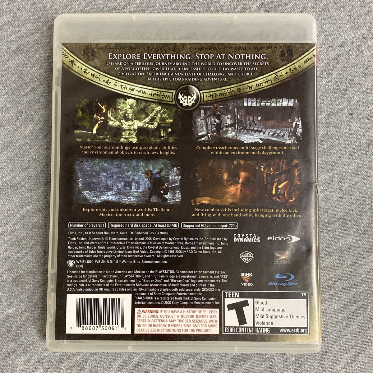 Tomb Raider: Underworld (Sony PlayStation 3, 2008) PS3