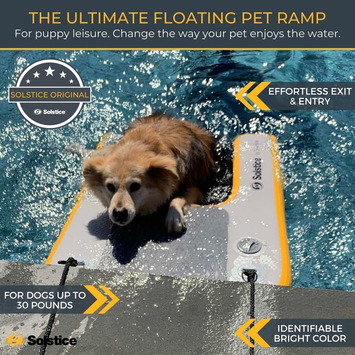 SOLSTICE ORIGINAL Inflatable Pup Plank MINI Dog Float Floating