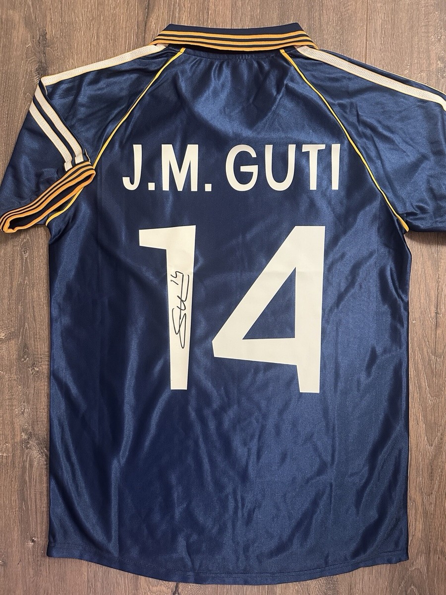 Guti Hand Signed Real Madrid Third Jersey With Exact Proof & COA
