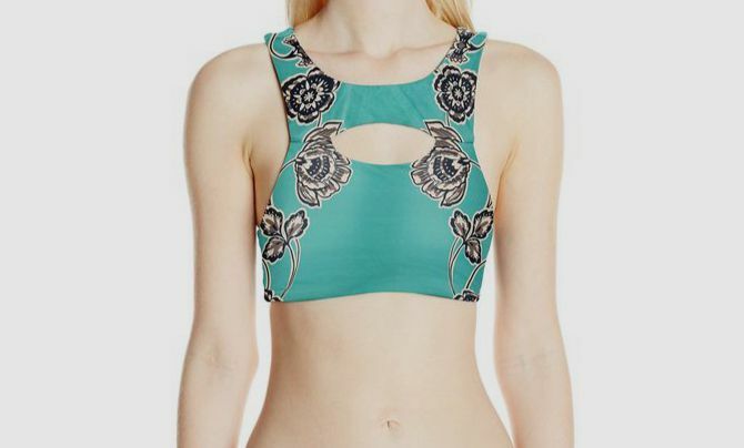 $89 O'Neill Women's Green Vista High Neck Halter Swim Top Sw