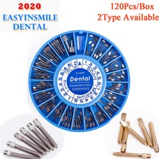 Dental Screw Posts Conical Kits Refills Assorted 24k Gold Plated/Silver 120 Pcs
