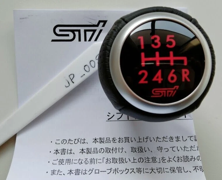 Perilla de cambio de 6 velocidades de cuero genuino Subaru OEM SG117AJ015 WRX STI GRB GVB GVF Foto 3 de 4