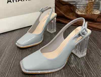 Pumps Damenschuhe 8 Himmlisch Gurt Strass Elegant Leder Kunststoff 35255