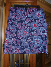 Talbots blue and red floral straight skirt size 8