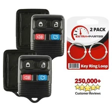 2 New Replacement Keyless Remote Shell Pad Button Key Fob Housing Case For Ford