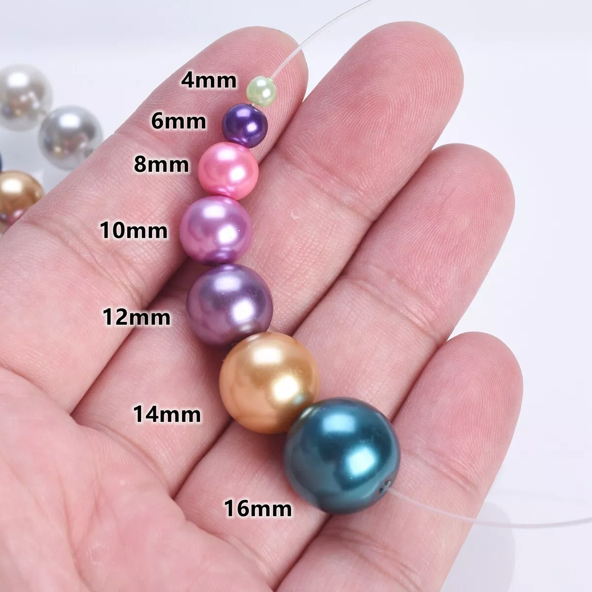 Pearl Glass Round Loose Beads 4mm/6mm/8mm/10mm/12mm/14mm/16mm for Jewelry  Making