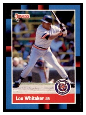 1988 Donruss #173 Lou WHITAKER   Second Base  Detroit TIGERS  FREE mailing