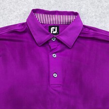 Footjoy FJ Polo Shirt Men's Large Purple Golf Performance Stretch Athletic Logo