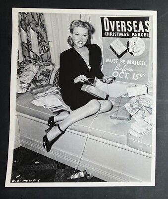vintage 1941 Jane Frazee Christmas Mail B&W 8x10 Promo Photo Hollywood Starlet