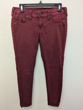 True Religion Women’s Burgundy Red Skinny Jeans Made in USA Size 30