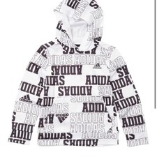 Adidas Boys Logo Print Hoodie Kangaroo Pockets