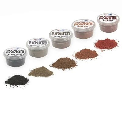 WWS Weathering Powder Set of 5 - WSWP-011| 5x80ml – Railway Diorama Effect