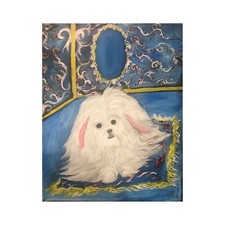 White Dog Canvas Acrylic Wall Art 20x16