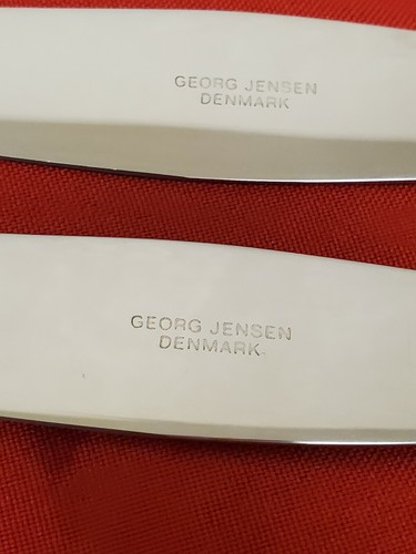 Bernadotte por Georg Jensen Modernismo danés Silverplate Set de 2 cuchillos 8 3/4" - Imagen 5 de 5