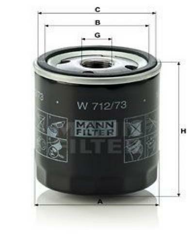 Oil Filter MANN-FILTER W712/73  OC466