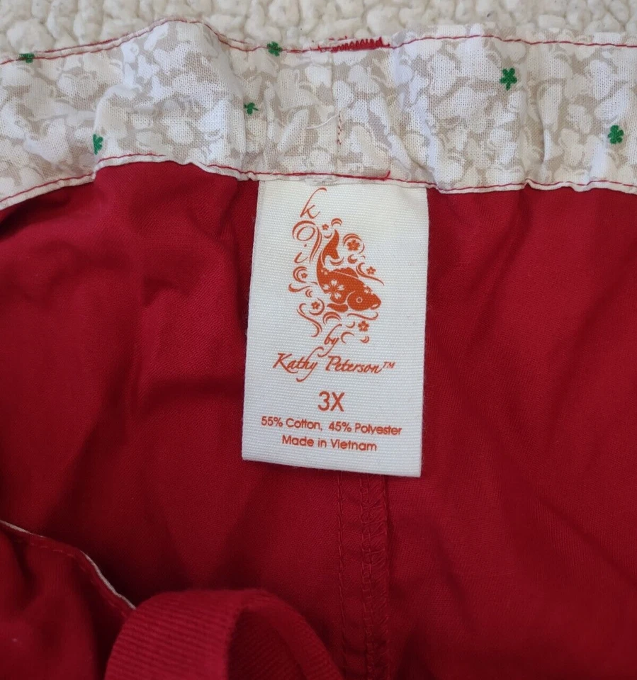 NUEVO CON ETIQUETAS Koi Rojo Mezcla Algodón Cordón Cintura Pantalones Exfoliantes Mujer Talla 3X Foto 4 de 4