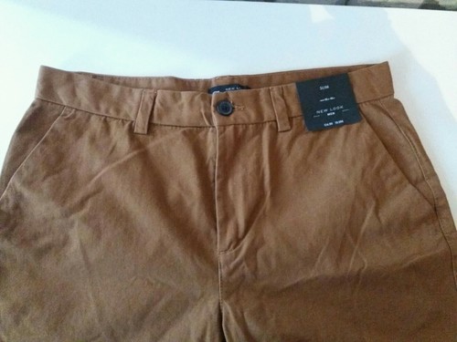NEW !!! NEW LOOK Men's BROWN Chinos Shorts Size 32" W - RRP: 14.99 - Holiday - Picture 4 of 9