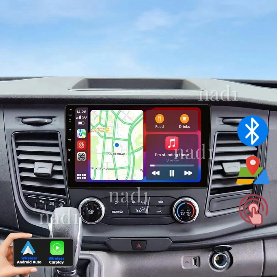 10.1" Carplay Android 14 For 2020-2024 Ford Transit 250 350 Radio GPS FM Foto 2 de 4
