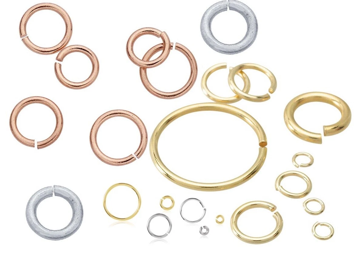 14K Solid Gold Round Open Jump Rings 22 Gauge .65mm Chain Ends Range  1.1-6mm ID