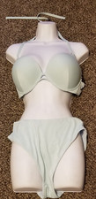 Victoria's Secret Swim Bombshell Shimmer Halter Top 34DD  Bottom Size L NEW