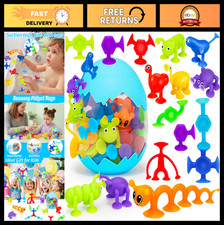 32Pcs Mold-Free Bath Toys for Kids 3-8, Suction Cup Animals, Sensory Fidget Fun