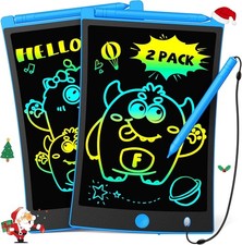 2 Pack LCD Writing Tablet with Stylus, 8.5in Erasable Doodle Board Mess Free Dra