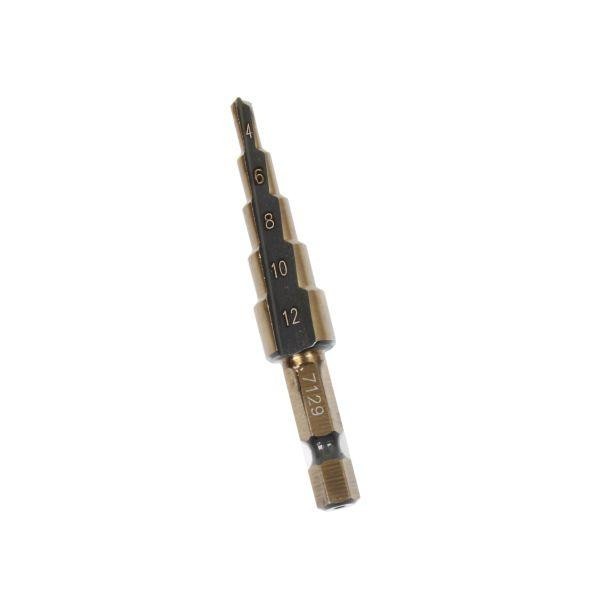 US PRO HSS-G+ Step Drill 1/4"" Hex Shank 4-12mm