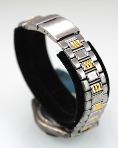 Relic Wet Montre Hommes Argent Or Acier Inoxydable 50m Batterie Bleu Date Quartz - Photo 3 sur 6