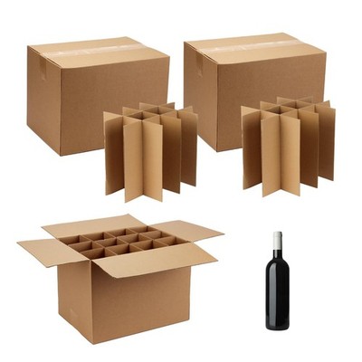DIICCYO 3 Sets Moving Boxes Glasses Divider Kits 16x12x12 inches, Light Brown 