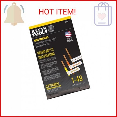 Klein Tools 56252 Wire Marker Book, 277/480V 3 Phase 1-48