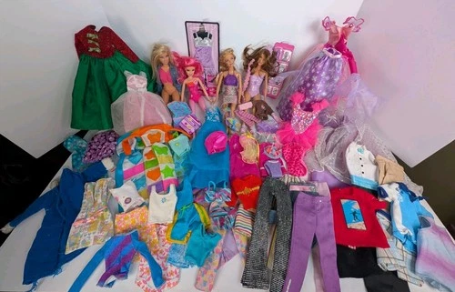 Big Lot Of 75 Vintage To Mod Barbie Dolls And Clothes Accessories Ken Doll