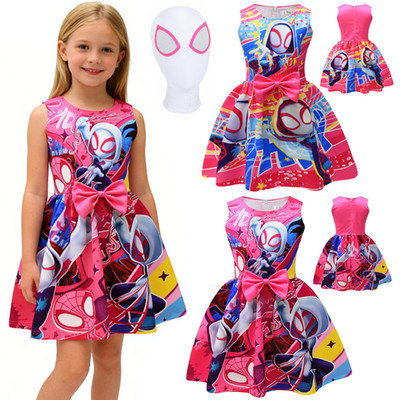 Mädchen Spinnen-Geist Gwen Stacy Cosplay Halloween Karneval Party Kostüm Kleid
