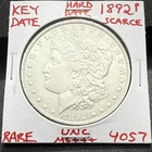1892 P BU GEM MORGAN SILVER DOLLAR UNC MS+++ U.S. MINT RARE KEY COIN 4057